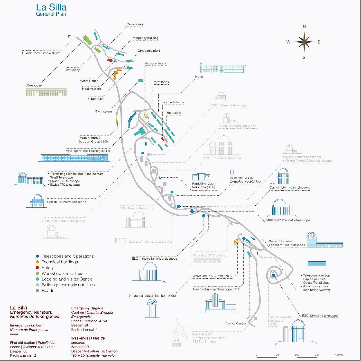 Figure 3: La Silla Map and Safety (image credit: ESO)