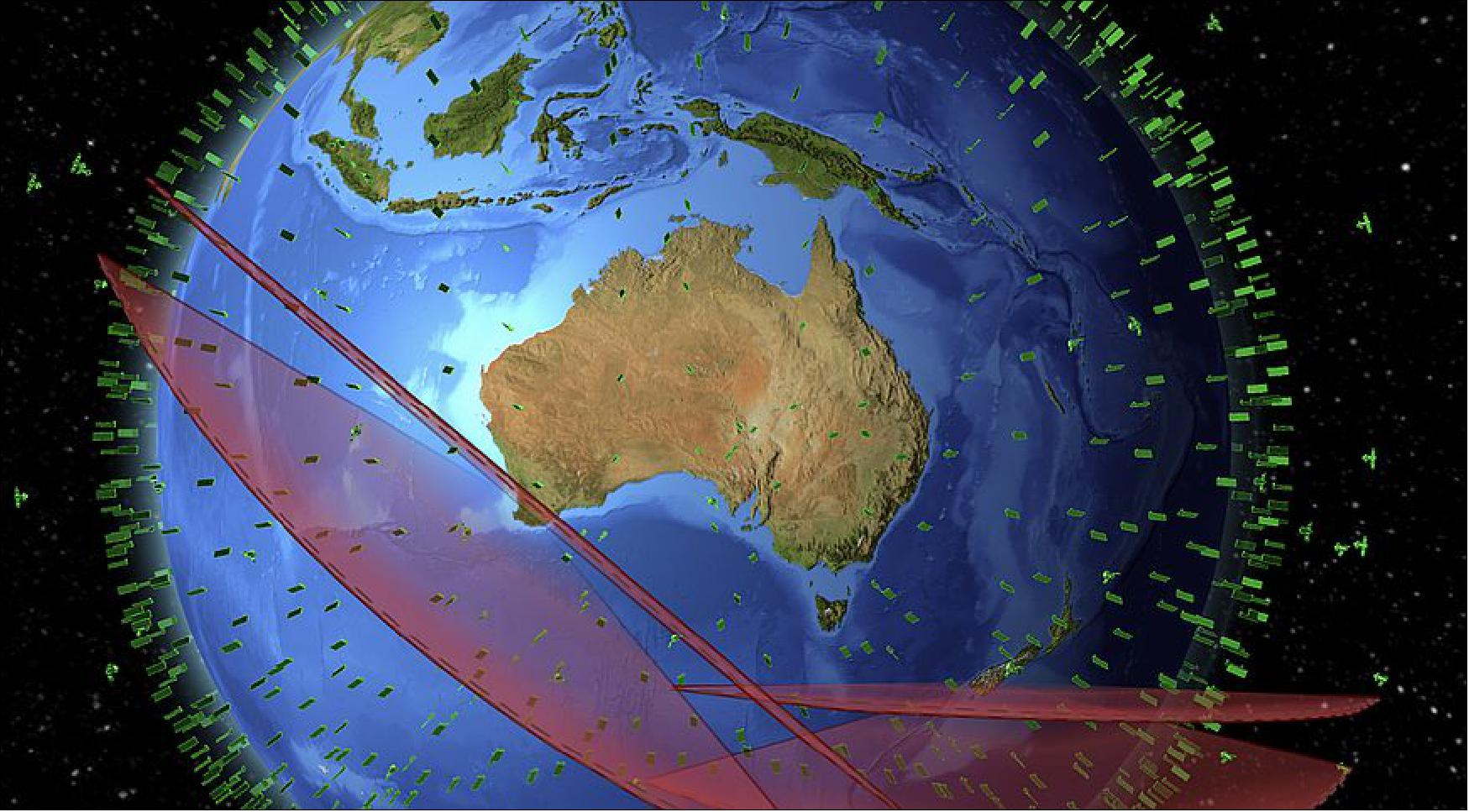Figure 11: West Australian Space Radar conceptual field of view in LeoLabs Mapping and Analytics Platform (image credit: LeoLabs)