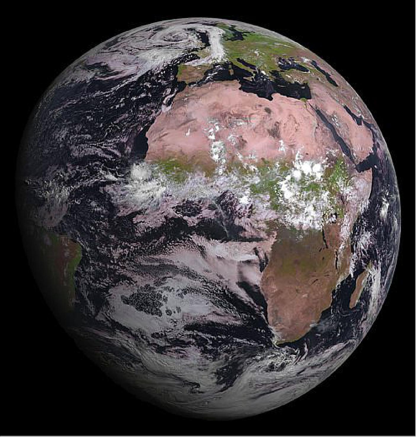 Figure 16: MSG-4, Europe’s latest weather satellite, delivers first image (image credit: EUMETSAT)