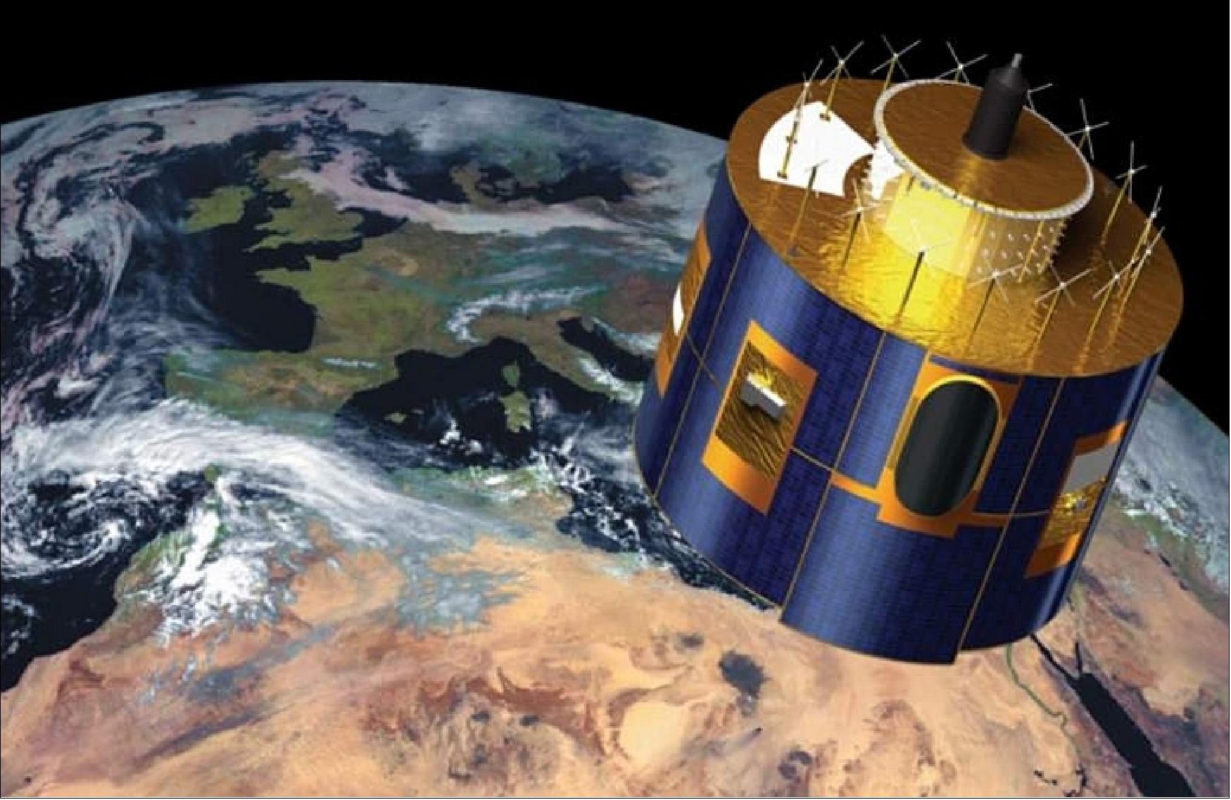 Artist's rendition of the MeteoSat-8 satellite