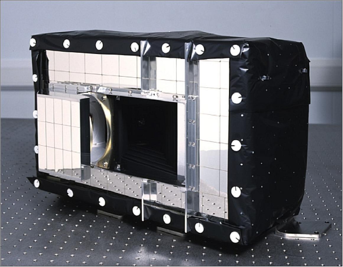 Figure 35: Photo of the GERB IOU instrument with thermal blanket (image credit: ICL)