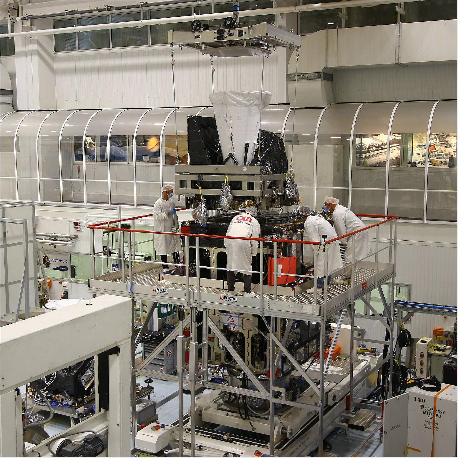 Figure 16: Following the completion of the first flight model of the Flexible Combined Imager (FCI) in July 2021, the instrument has now been successfully mounted onto the protoflight platform (image credit: Thales Alenia Space)