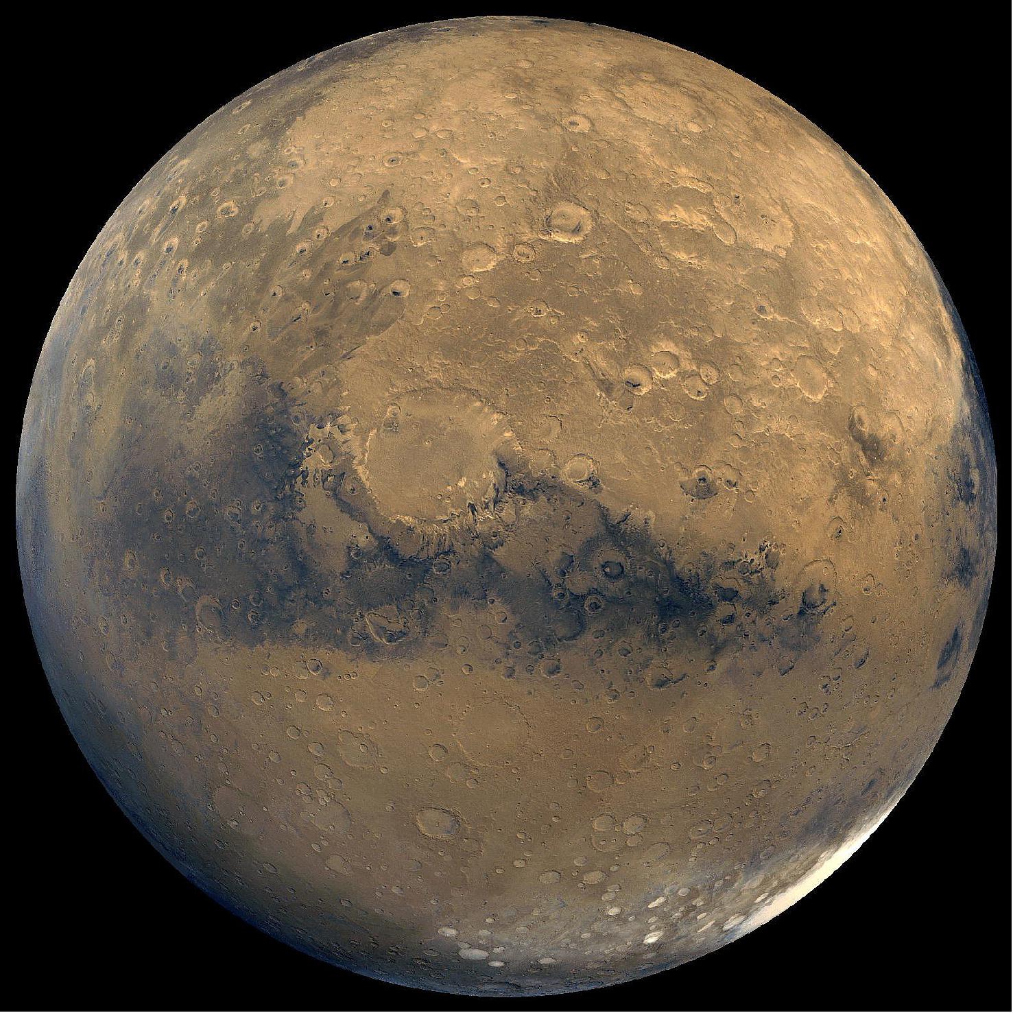 Figure 39: This global view of Mars is composed of about 100 Viking Orbiter images (image credit: NASA/JPL-Caltech/USGS)