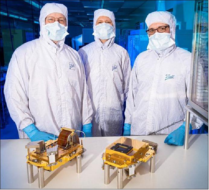 Figure 10: The two flight focal plane assemblies produced for the MethaneSAT CH4 and O2 sensors (image credit: MethaneSAT Team)
