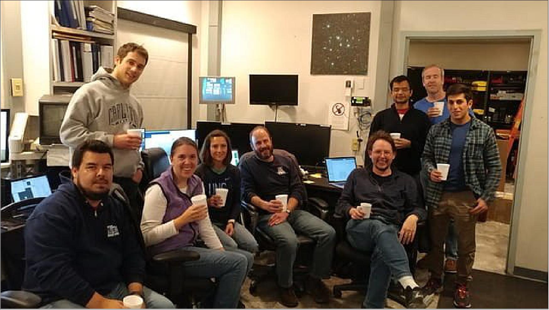 Figure 9: Members of the NEID team and KPNO astronomers celebrating NEID’s first light at WIYN (image credit: Dave Summers)