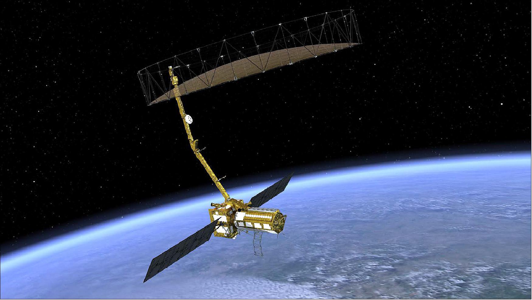 Figure 3: Artist's concept of the deployed NASA–ISRO NISAR spacecraft (image credit: NASA/JPL-Caltech)