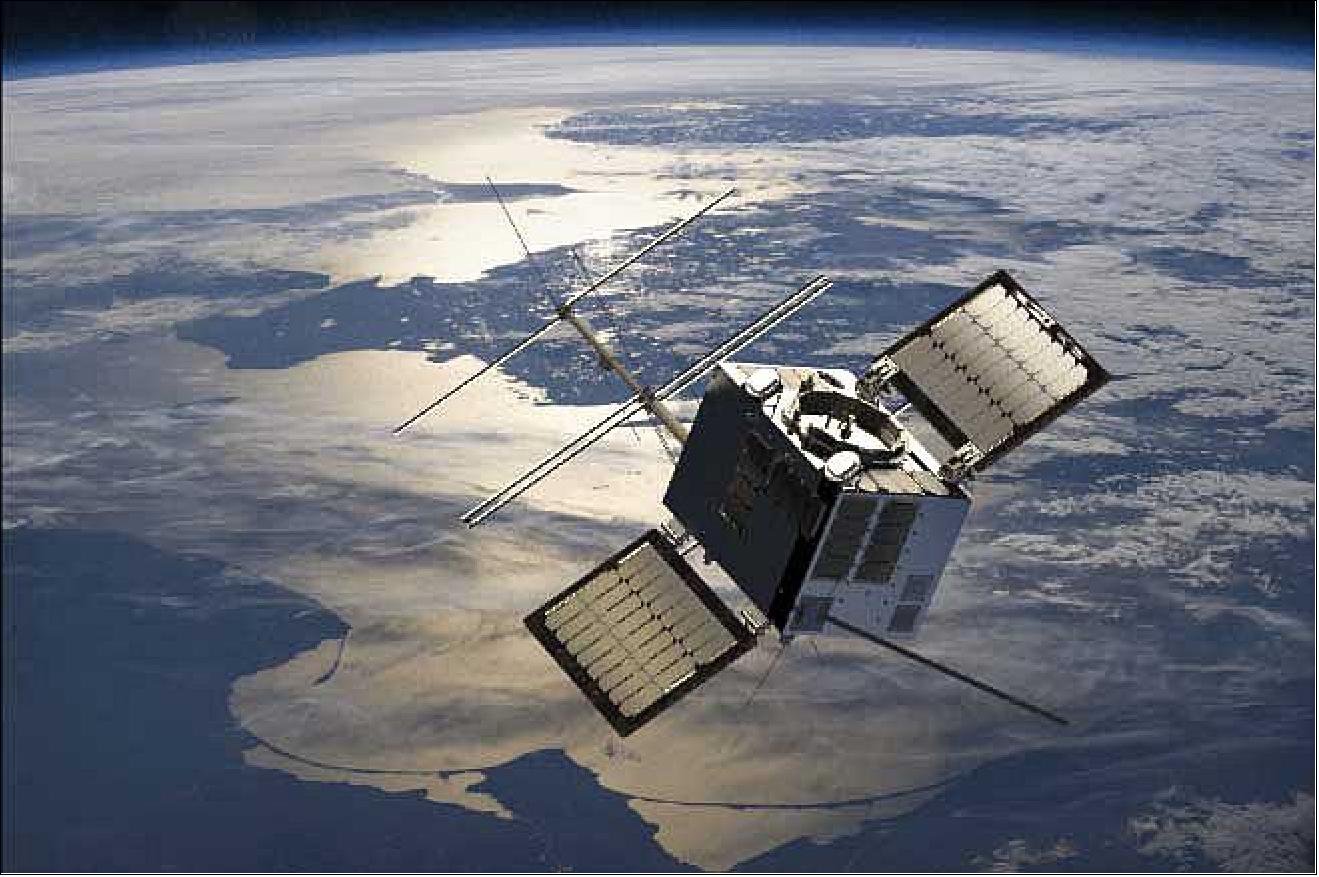 Figure 1: Artist's rendering of NorSat-TD in orbit [image credit: Space Flight Laboratory (SFL)]
