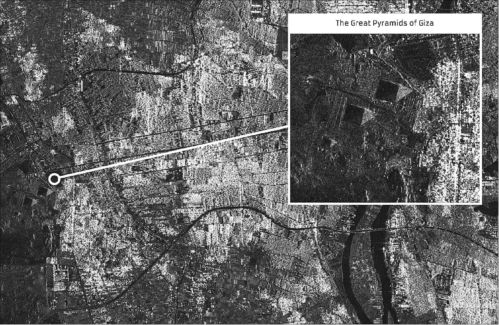 Figure 19: NovaSAR-1 SAR image at 6 m resolution of Cairo, Egypt (image credit: SSTL)