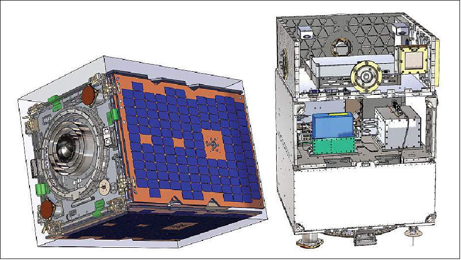 Figure 7: Undeployed OTB-1 showing GPS antenna and middle payload bay on right for DSAC modules and TRIG-POD (image credit: SST-US)