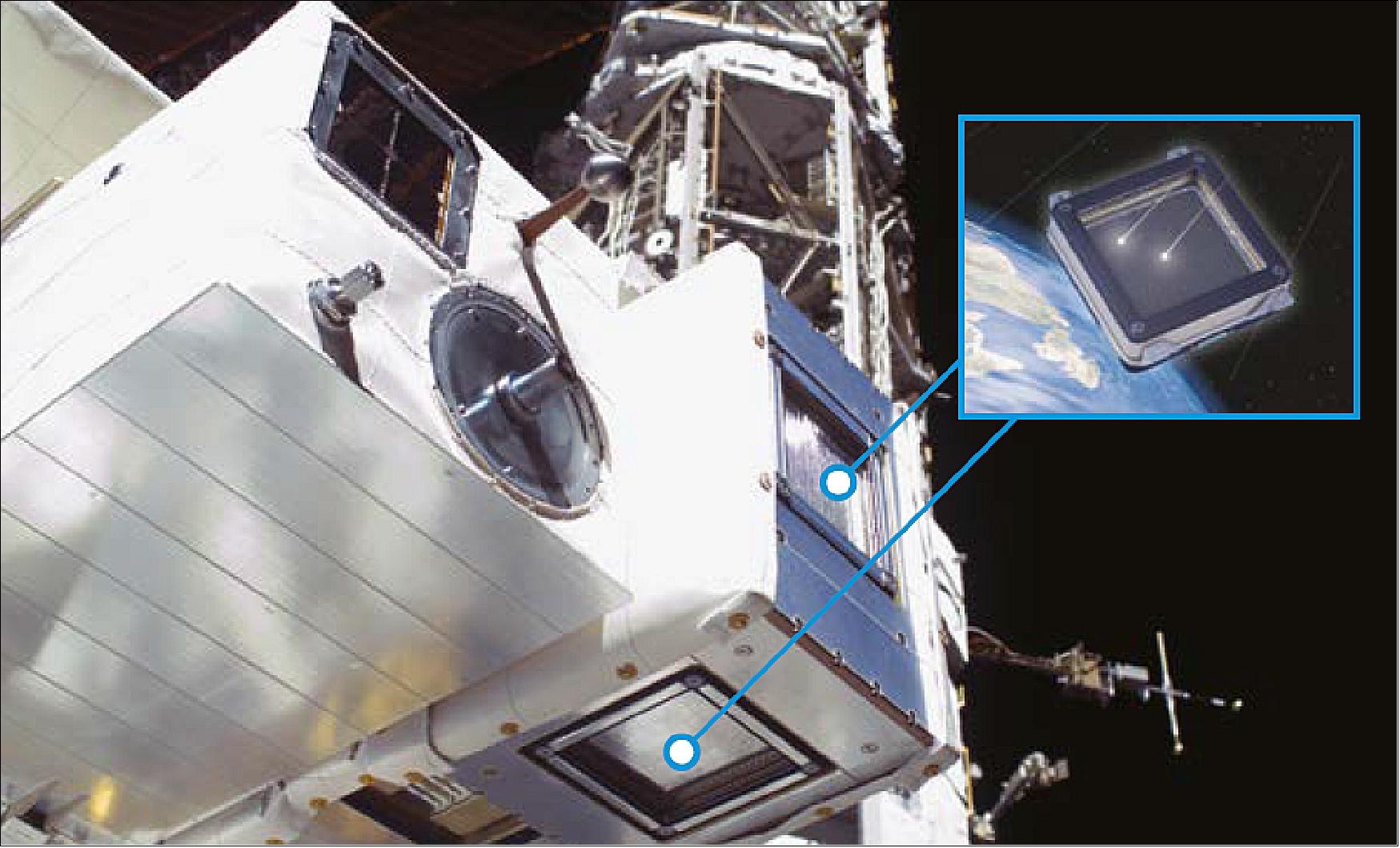 Figure 48: Close-up of DEBIE-2 sensors on the ISS (image credit: ESA)