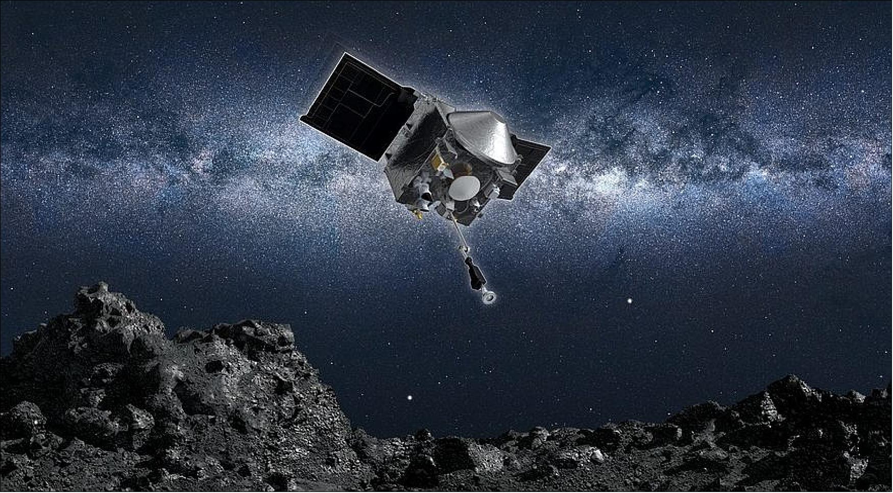 Figure 1: NASA's OSIRIS-REx mission, after returning samples collected from the asteroid Bennu, will get a second life as OSIRIS-APEX to visit the asteroid Apophis in 2029 (image credit: NASA/GSFC/Univ. of Arizona)