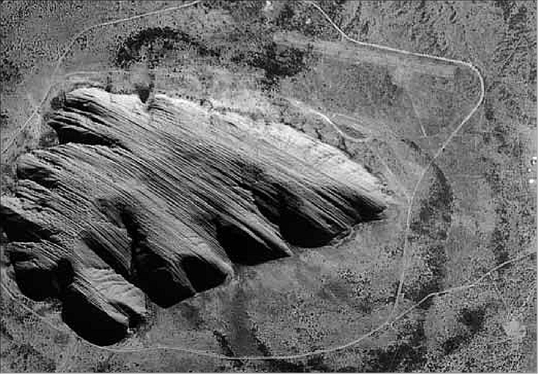 Figure 22: CHRIS image of Uluru, also known as Ayers Rock, in Australia as taken in April 2004 (image credit: ESA)