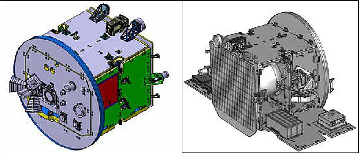 Figure 7: Left: OSC external view; Right: OSC internal view (image credit: PROBA-3 consortium)