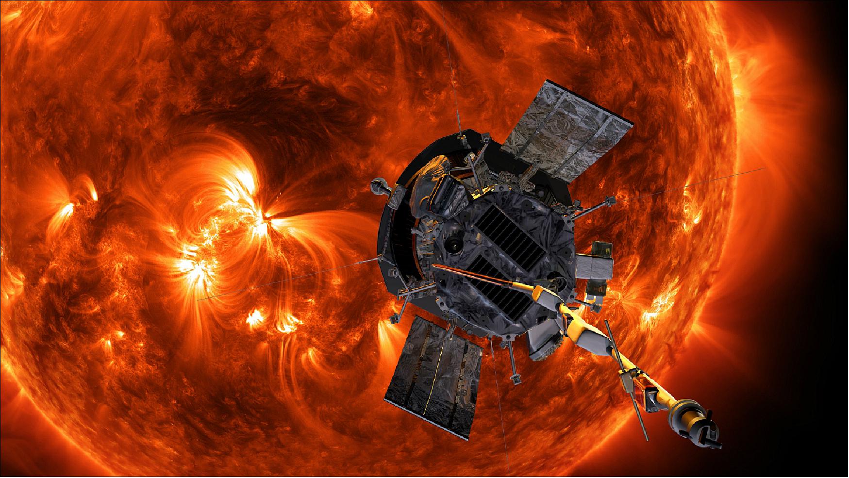 Figure 14: Illustration of the Parker Solar Probe approaching the Sun (image credit: NASA/Johns Hopkins APL/Steve Gribben)