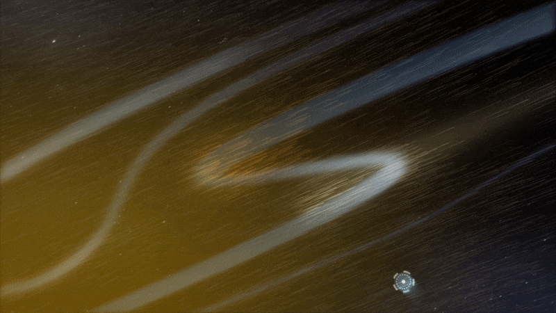 Figure 44: Illustration of Parker Solar Probe flying through a switchback in the solar wind (image credit: NASA's Goddard Space Flight Center/Conceptual Image Lab/Adriana Manrique Gutierrez)