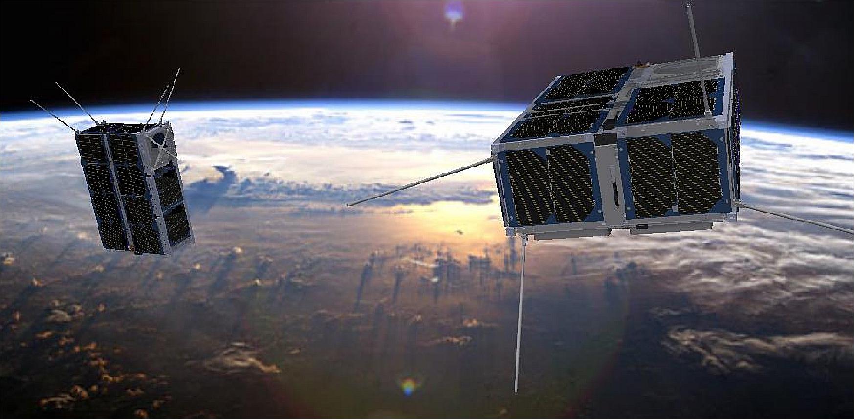 Figure 9: FSSCat is a constellation of two 6U CubeSats that provide data on Earth’s ice and soil moisture content to complement the Sentinel fleet. FSSCat took the top prize at the 2017 Copernicus Masters Competition (image credit: UPC)