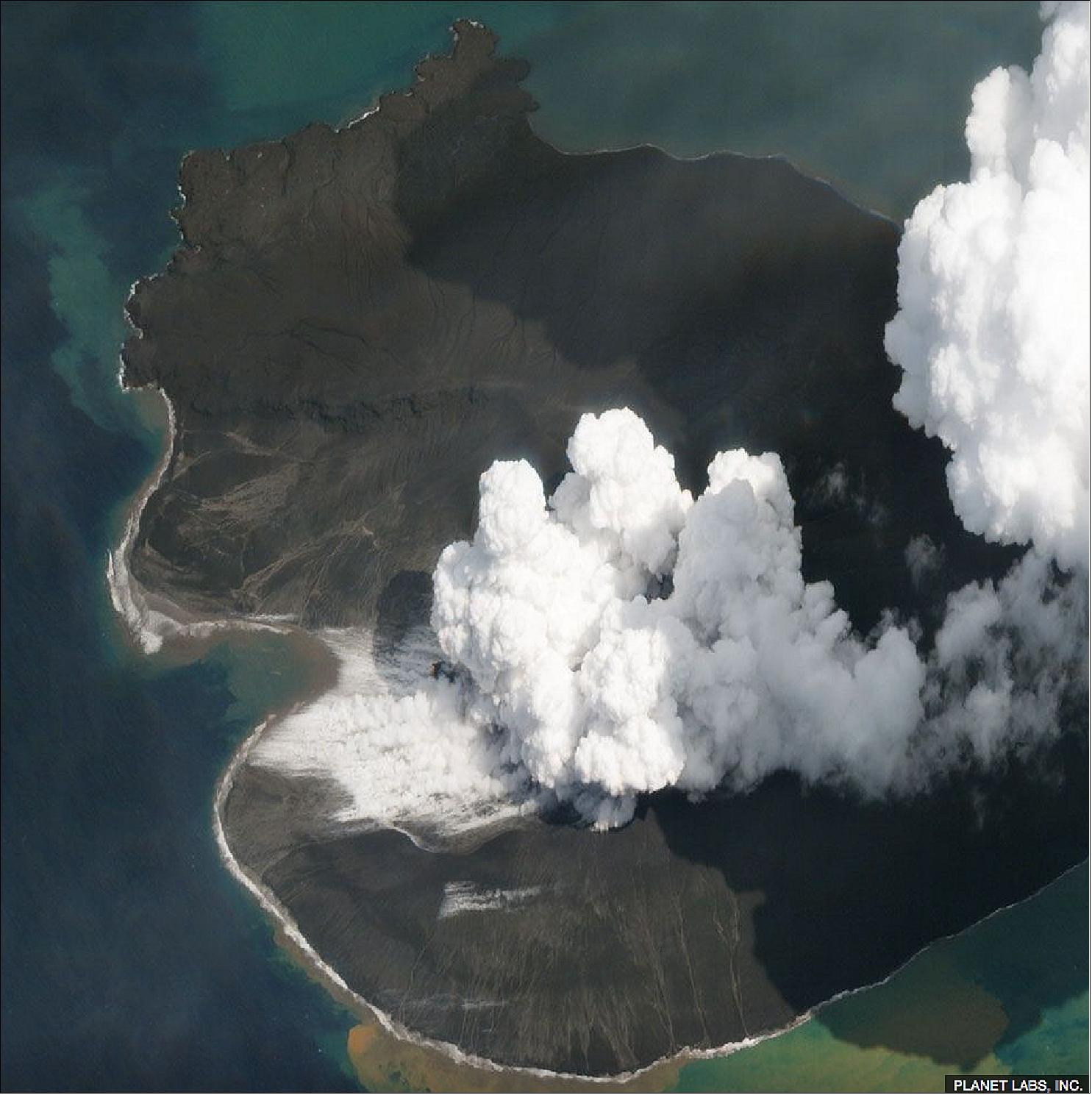Figure 26: Image of Anak Krakatau as acquired on 2 January 2019 by Planet's SkySat satellite constellation (image credit: Planet Labs Inc.)