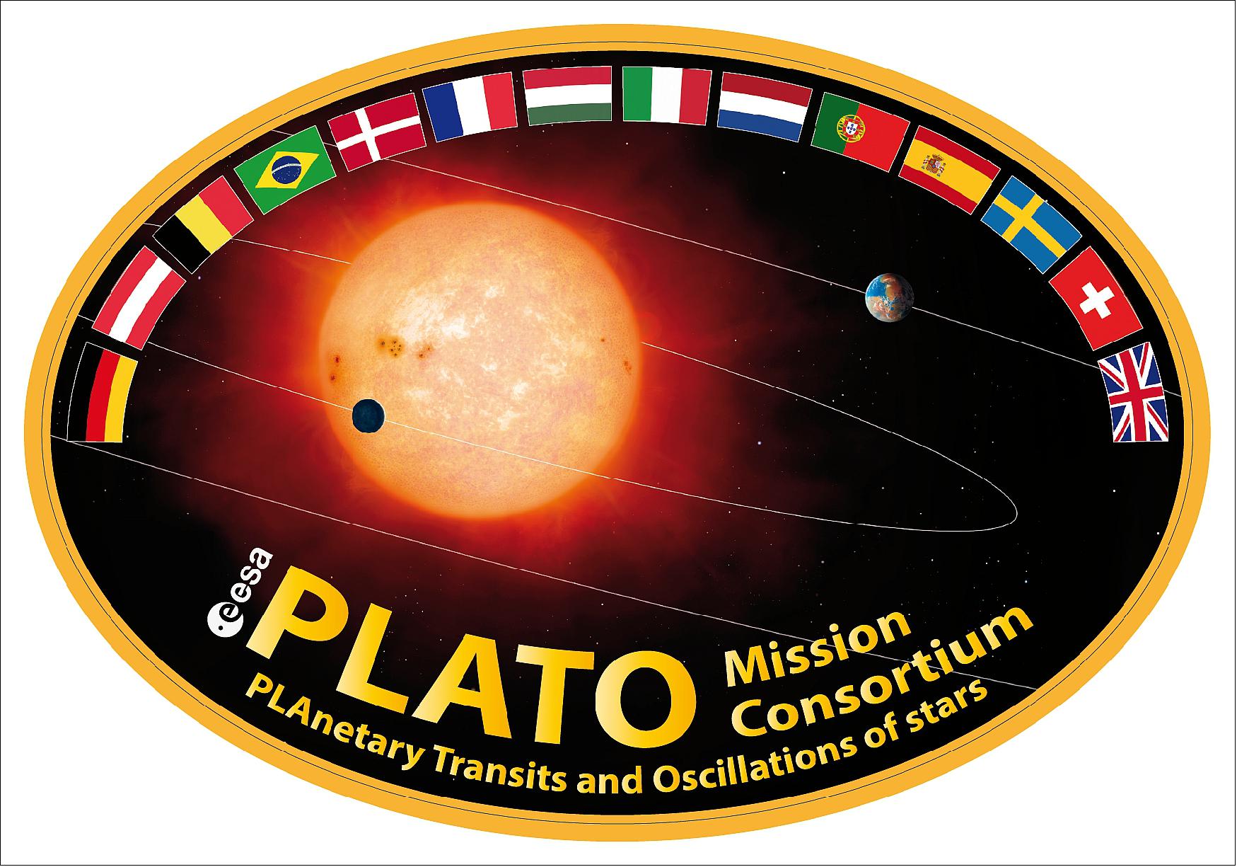 Figure 3: PLATO mission sticker: Overview of ESA member countries in the PLATO Mission Consortium (image credit: ESA)