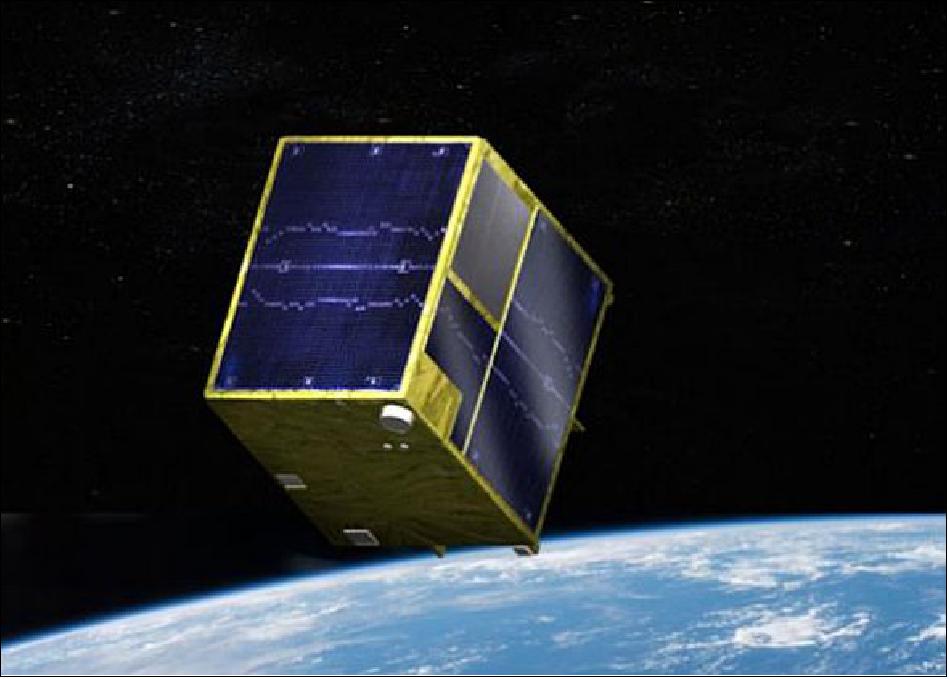 Figure 2: Preliminary design of the RAISE-2 microsatellite (image credit: Mitsubishi Electric Corporation)
