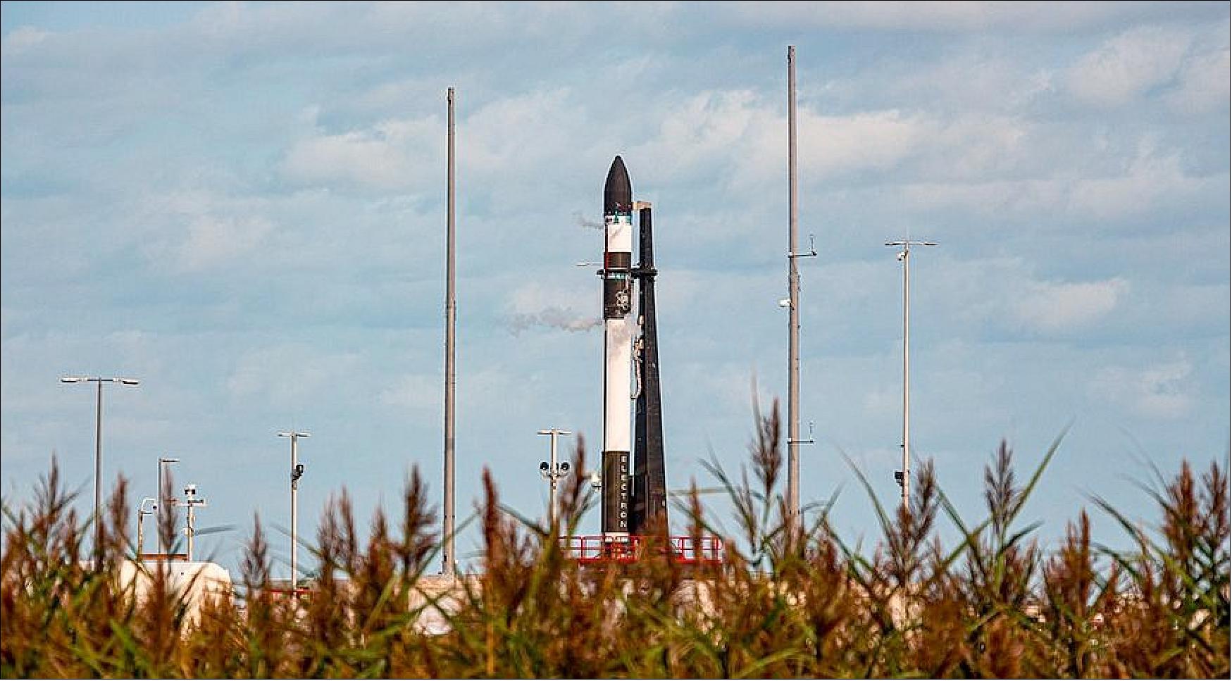 Figure 4: A Rocket Lab Electron during tests earlier this year at its LC-2 launch site at Wallops Island, Virginia. The rocket's first launch is now scheduled for no earlier than the first half of 2021 (image credit: Rocket Lab)