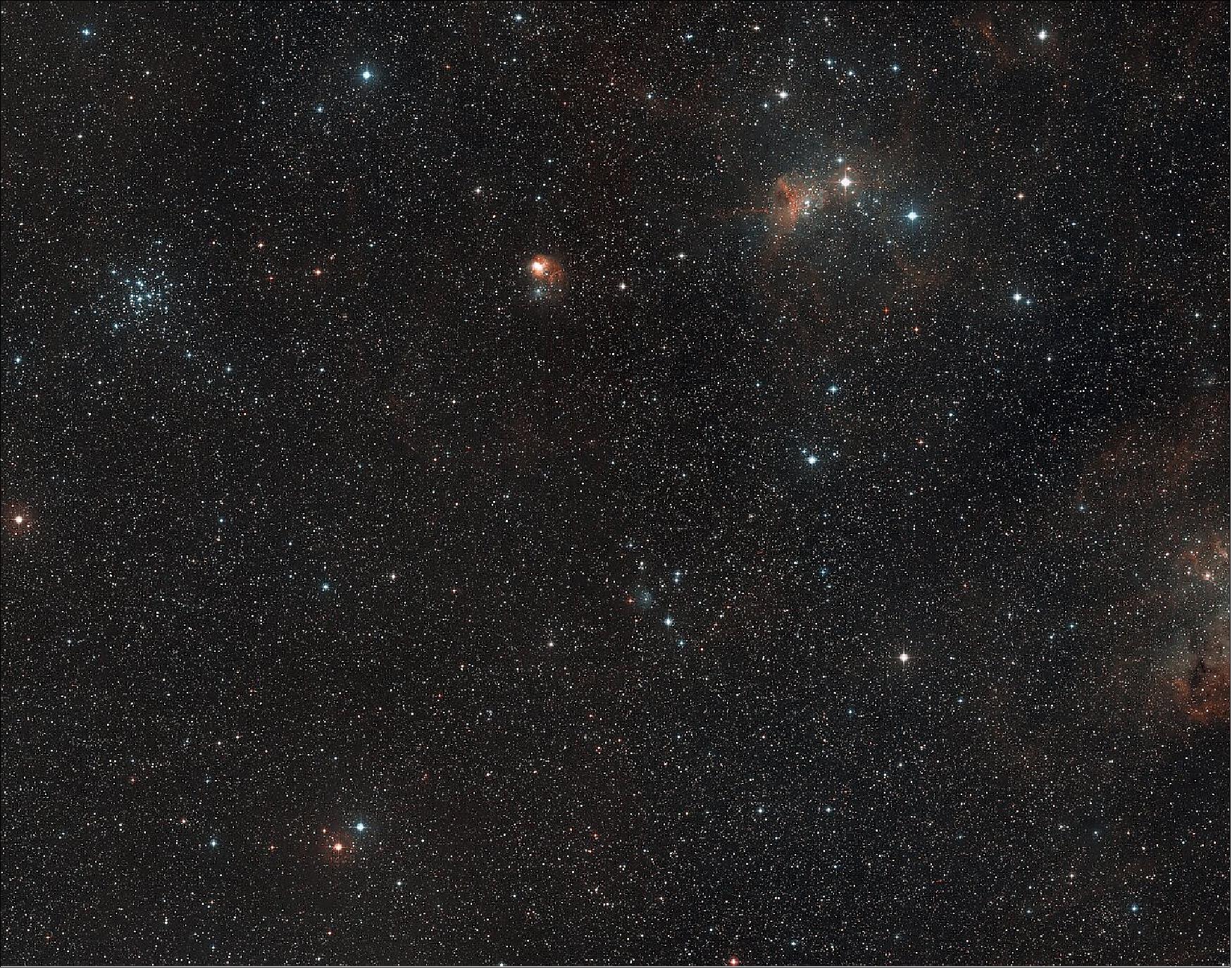 Figure 48: This wide-field view shows the region of the sky, in the constellation of Auriga, where the star-forming region AFGL 5142 is located. This view was created from images forming part of the Digitized Sky Survey 2 (image credit: ESO/Digitized Sky Survey 2. Acknowledgement: Davide De Martin)