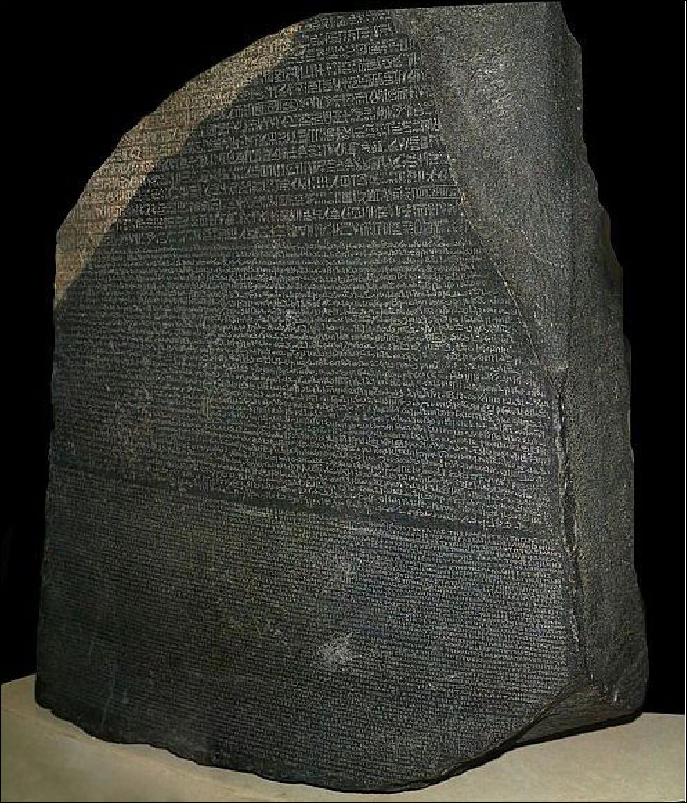 Figure 1: The Rosetta Stone is displayed at the British Museum in London since 1802 (image credit: British Museum)