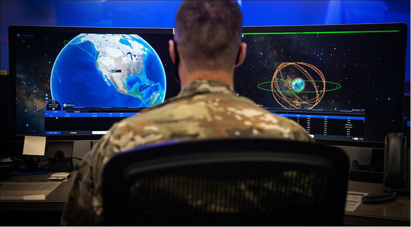 Figure 7: Operations from U.S. Space Command and the intelligence community monitor space threats at the National Space Defense Center at Schriever Air Force Base, Colorado (image credit: U.S. Space Force)