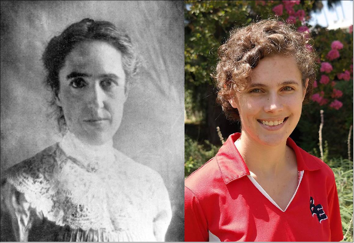 Figure 22: Henrietta Leavitt (left) and Kate Hartman (right) — two astronomers a century apart studying Cepheid variable stars [image credit: Cynthia Hunt (Carnegie Institution for Science)]