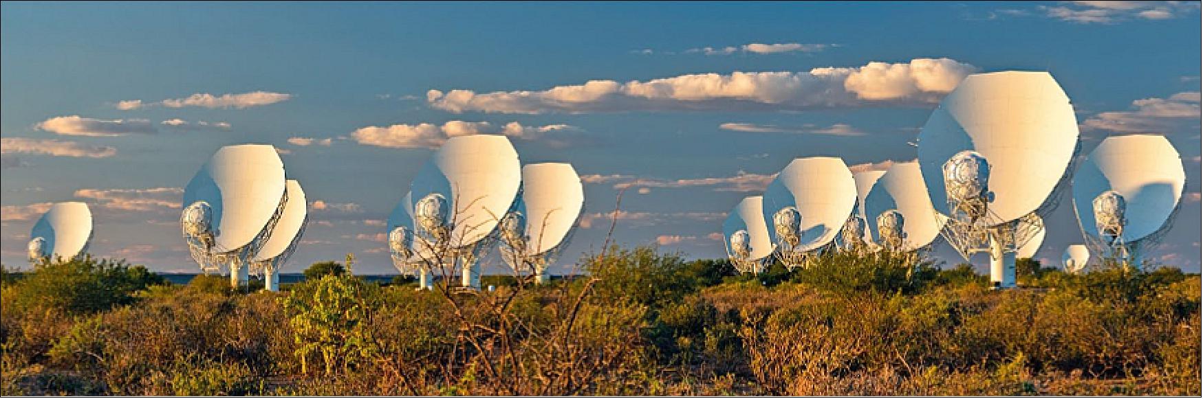 Figure 82: Part of the 64-dish MeerKAT array (image credit: South African Radio Astronomy Observatory)