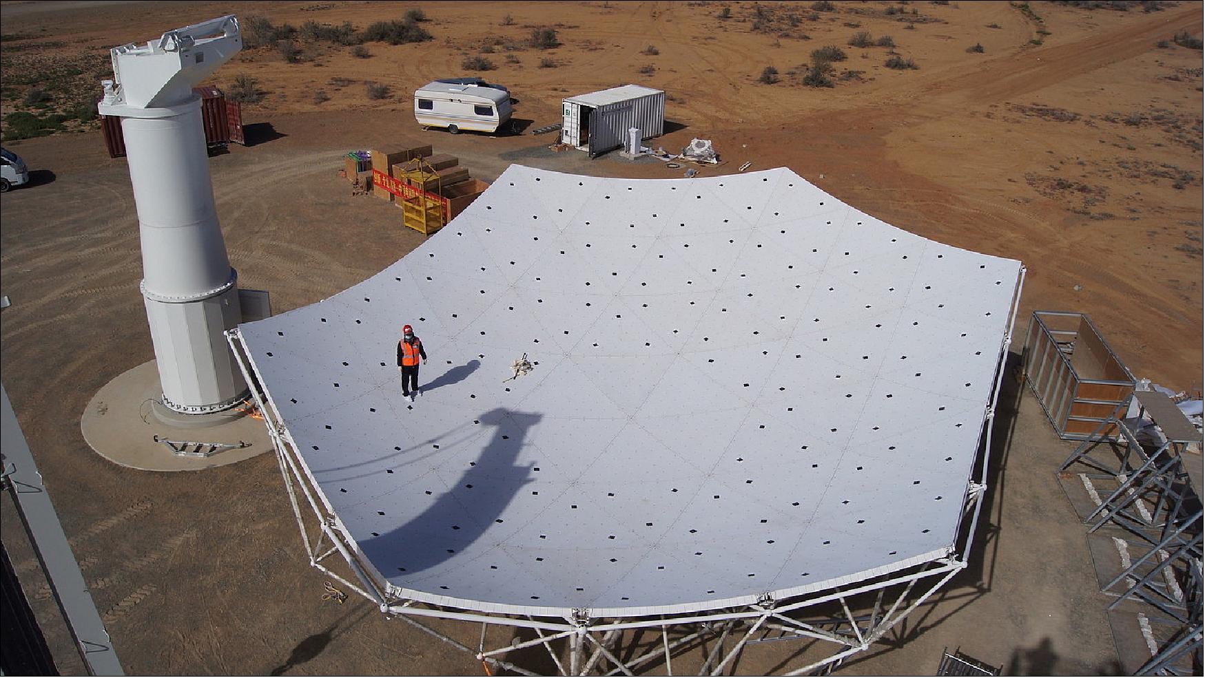 Figure 23: The Max Planck Society has funded a second SKA prototype dish, SKA-MPI, currently being constructed on site in South Africa, bringing together Chinese, Italian and German components [image credit: SARAO (South African Radio Astronomy Observatory)]