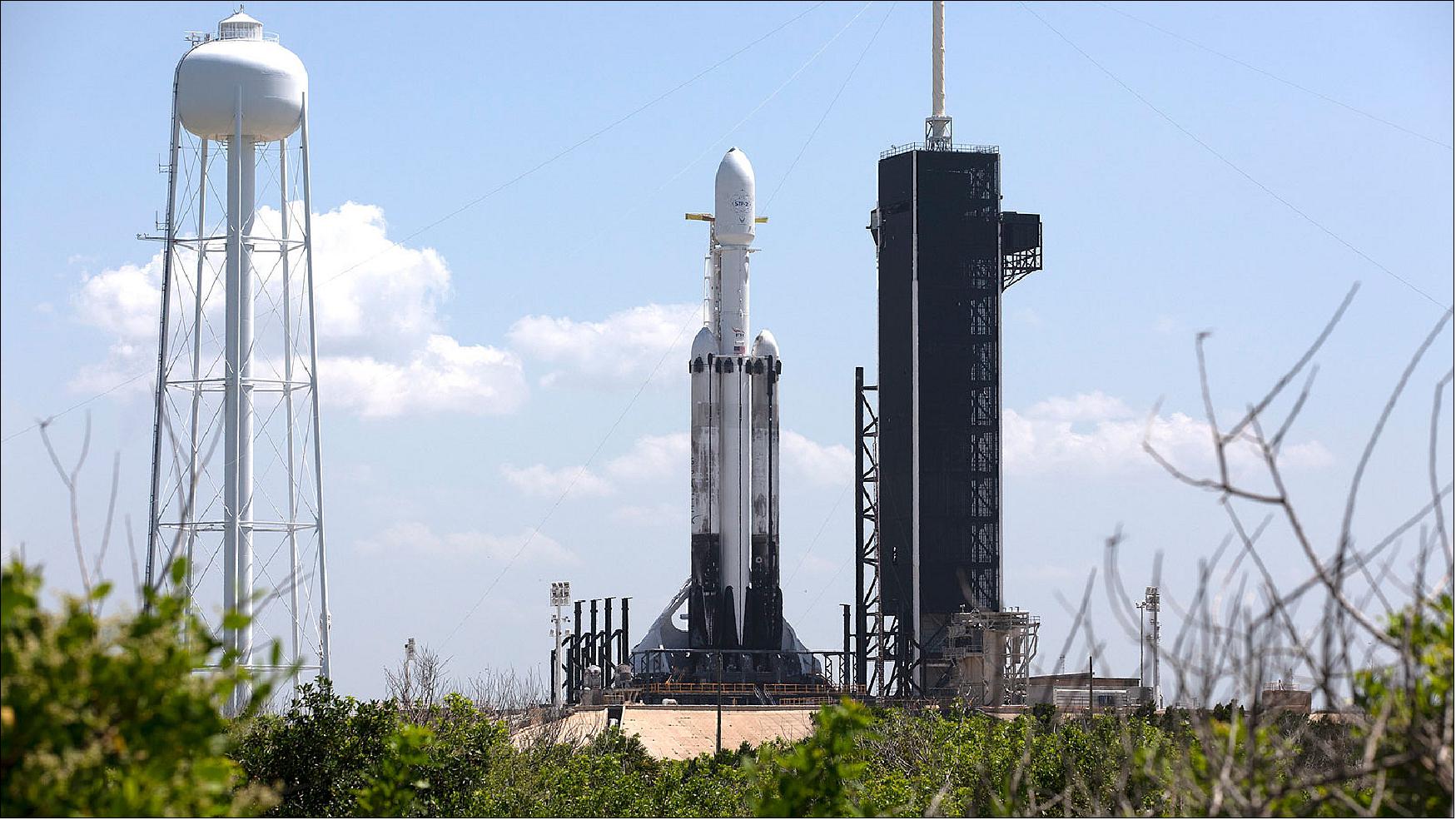 Figure 17: A SpaceX Falcon Heavy rocket is ready for launch on the pad at Launch Complex 39A at NASA's Kennedy Space Center in Florida on June 24, 2019 (image credit: NASA)