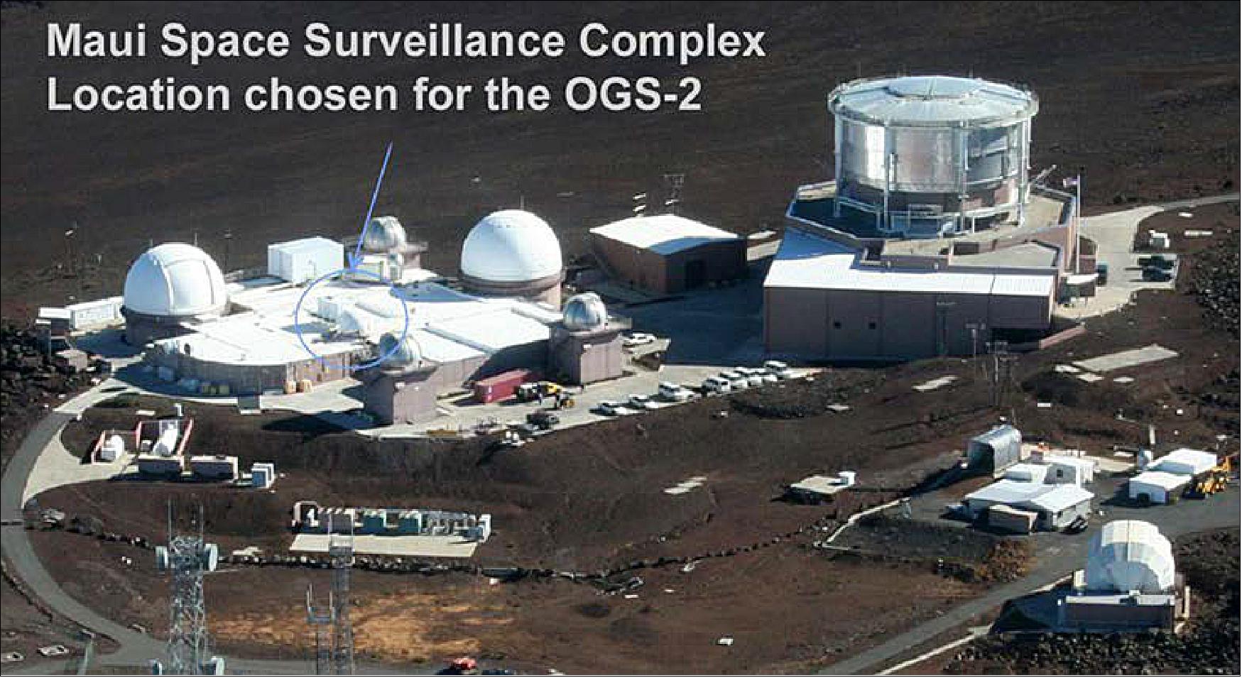 Figure 24: OGS-2 (Optical Ground Station 2) location at the Maui Optical and Supercomputing Space Surveillance Complex (image credit: NASA)
