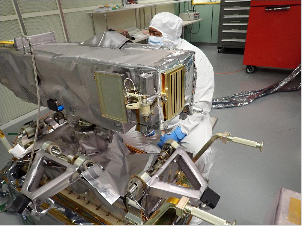 Figure 19: UVSC Pathfinder is a spectro-coronagraph, which is an instrument that blocks the Sun’s bright face to reveal the dimmer, surrounding corona. It is shown here being inspected after thermal vacuum testing at NRL (image credit: Courtesy of Leonard Strachan)