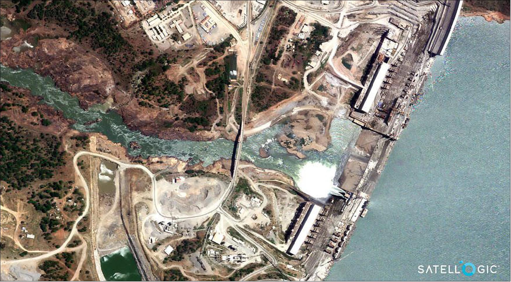 Figure 8: Satellite image of the Grand Ethiopian Renaissance Dam (image credit: Satellogic)