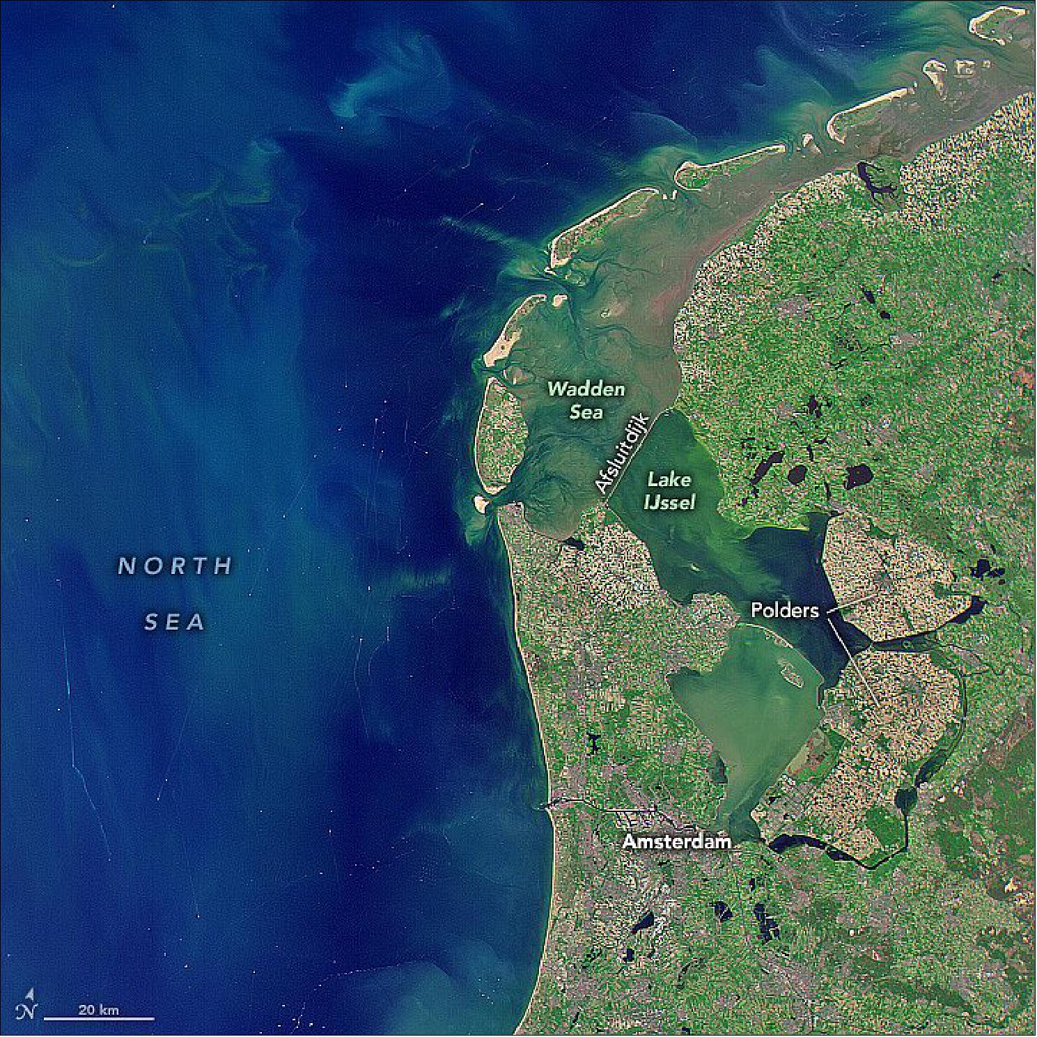 Figure 10: This image was acquired on June 1, 2021, by the multispectral HawkEye sensor aboard the SeaHawk CubeSat. SeaHawk is a new nanosatellite designed to monitor phytoplankton by measuring the color of the ocean and coastal ecosystems. Phytoplankton are the foundation of food webs in marine ecosystems, and they also play a large role in the global carbon cycle by consuming about 24 percent of the carbon dioxide in the atmosphere (image credit: NASA image by Alan Holmes/NASA's Ocean Color Web, using data from SeaHawk/HawkEye. Story by Emily Cassidy)