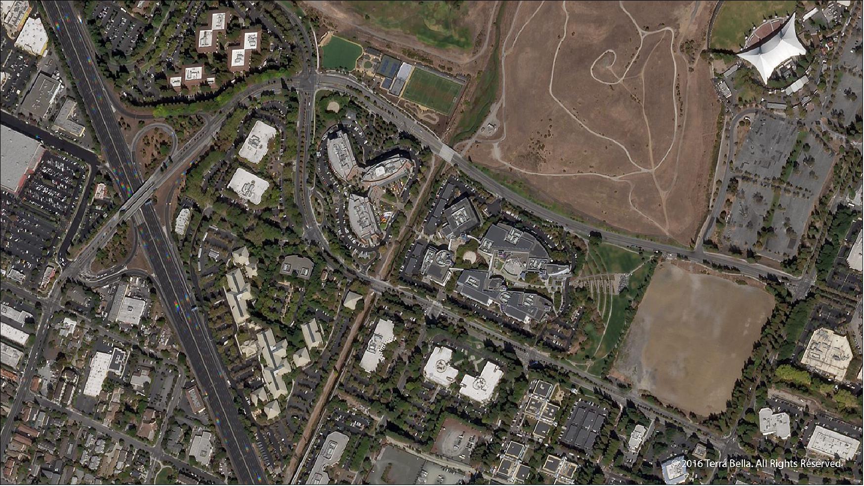 Figure 24: SkySat-4 image over Google Headquarters in Mountain View, CA on September 23, 2016 (image credit: Terra Bella)