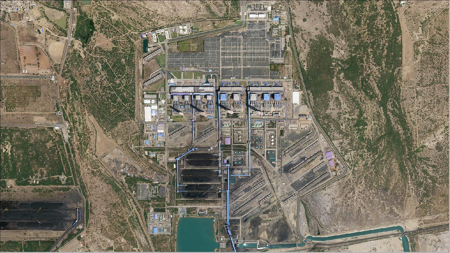 Figure 16: 50 cm SkySat imagery of the Mundra Power Plant in Gujarat, India, acquired on April 4, 2020 (image credit: © 2020, Planet Labs Inc. All Rights Reserved)