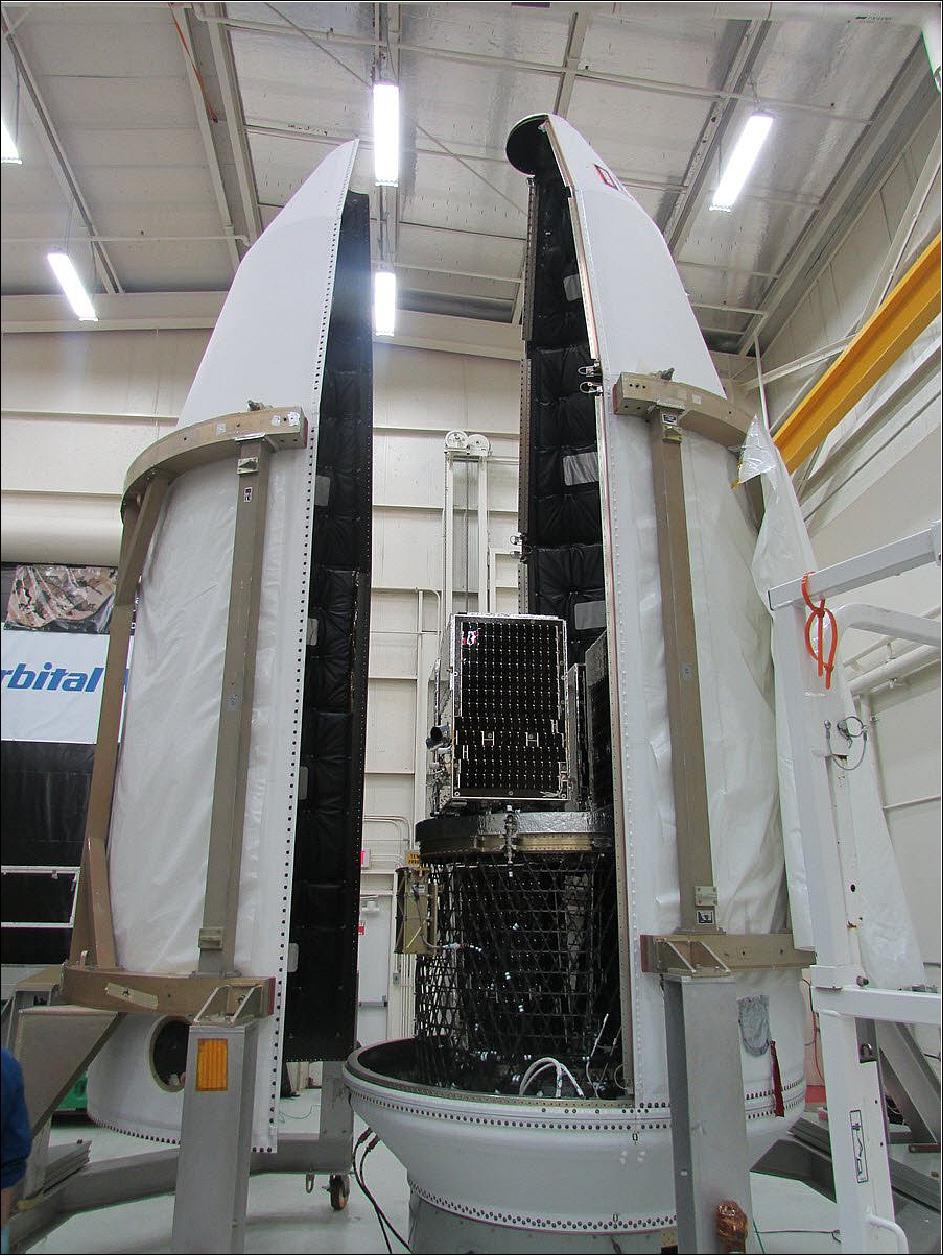 Figure 10: The six SkySats and four Doves were enclosed inside the Minotaur-C’s payload fairing earlier in October (image credit: FAA/Orbital ATK)