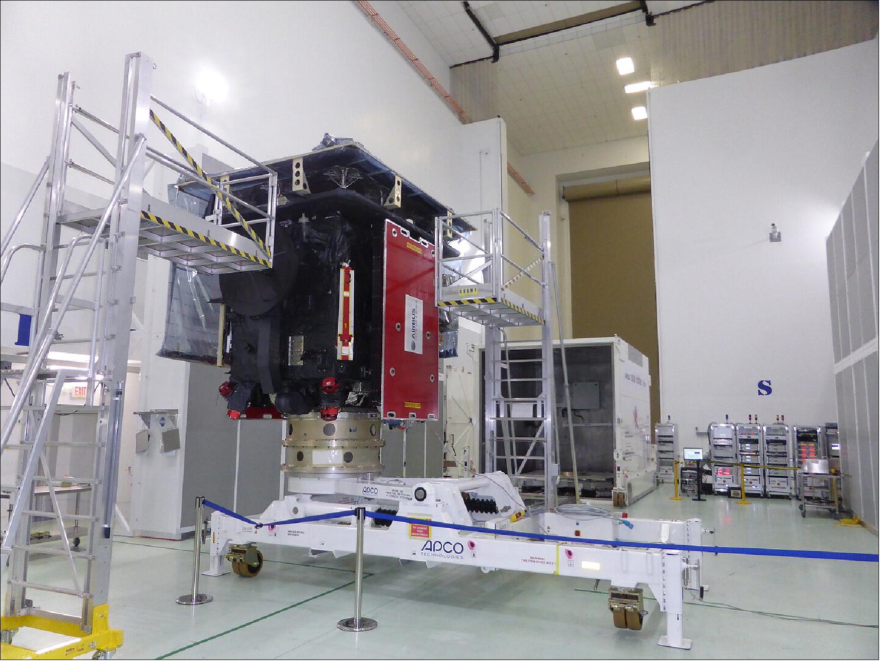 Figure 6: ESA's mission to the Sun has been unpacked following its arrival in Florida earlier this month, ready to begin pre-launch testing and checks (image credit: Airbus DS Ltd)