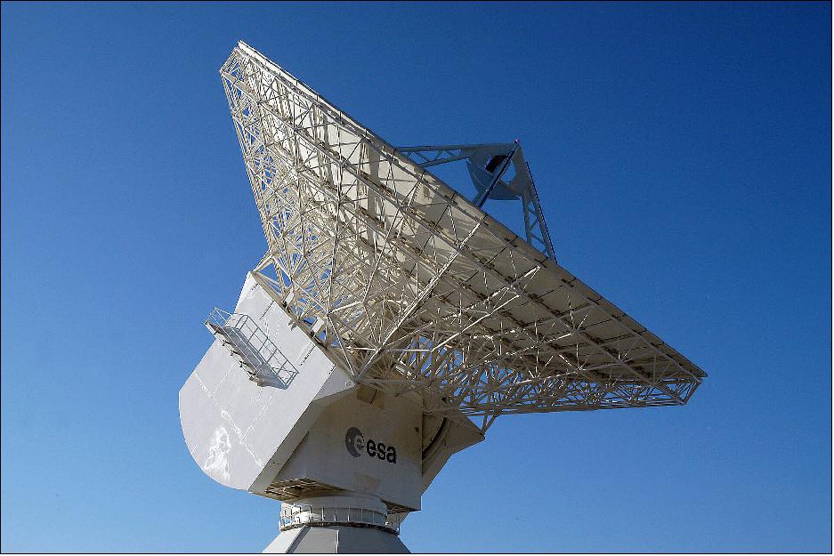 Figure 58: Cebreros station, in Spain, is part of ESA's Estrack network and one of three 35 m deep-space tracking stations operated by the Agency. (image credit: ESA, CC BY-SA 3.0 IGO)