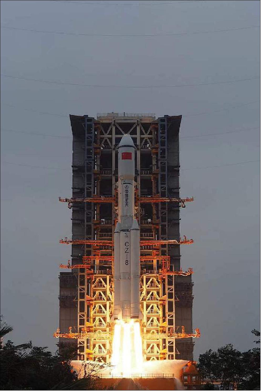 Figure 1: A Long March 8 rocket lifts off from the Wenchang launch base on Hainan Island on December 21, 2020 (image credit: CASC)