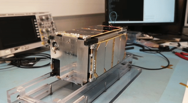 Figure 1: A qualification model of Sunstorm recently underwent vibration and thermal vacuum testing at Reaktor Space Lab’s facility, as well as the solar array test seen here, in order to qualify the design ahead of the planned launch of the flight model in 2021 (image credit: Reaktor Space Lab)