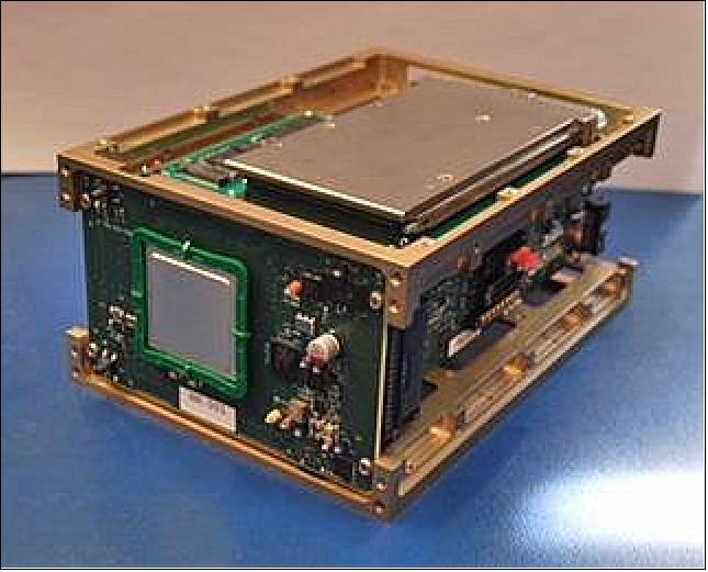 Figure 5: TBIRD 200 Gbit/s Laser Communications Engineering Model with integrated 2.0 TB Buffer (2.3 kg, 1.9U volume), image credit: NASA