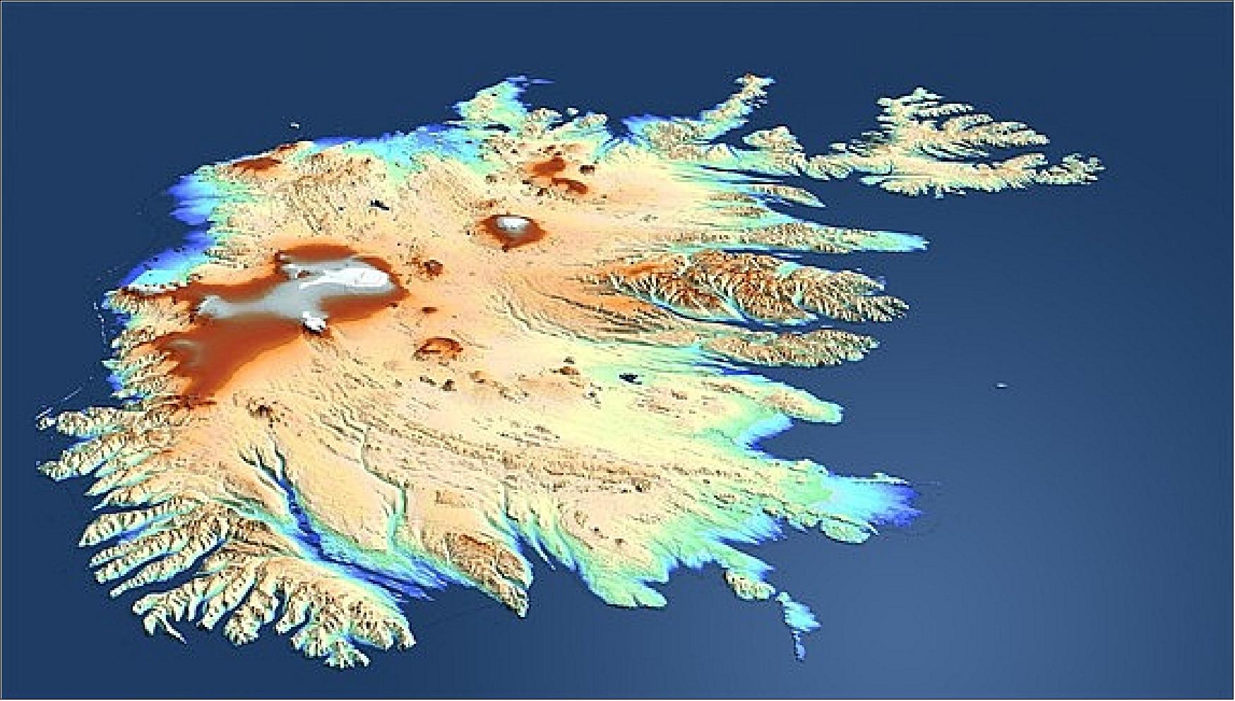 Figure 69: The first TanDEM-X mosaic of Iceland (image credit: DLR)