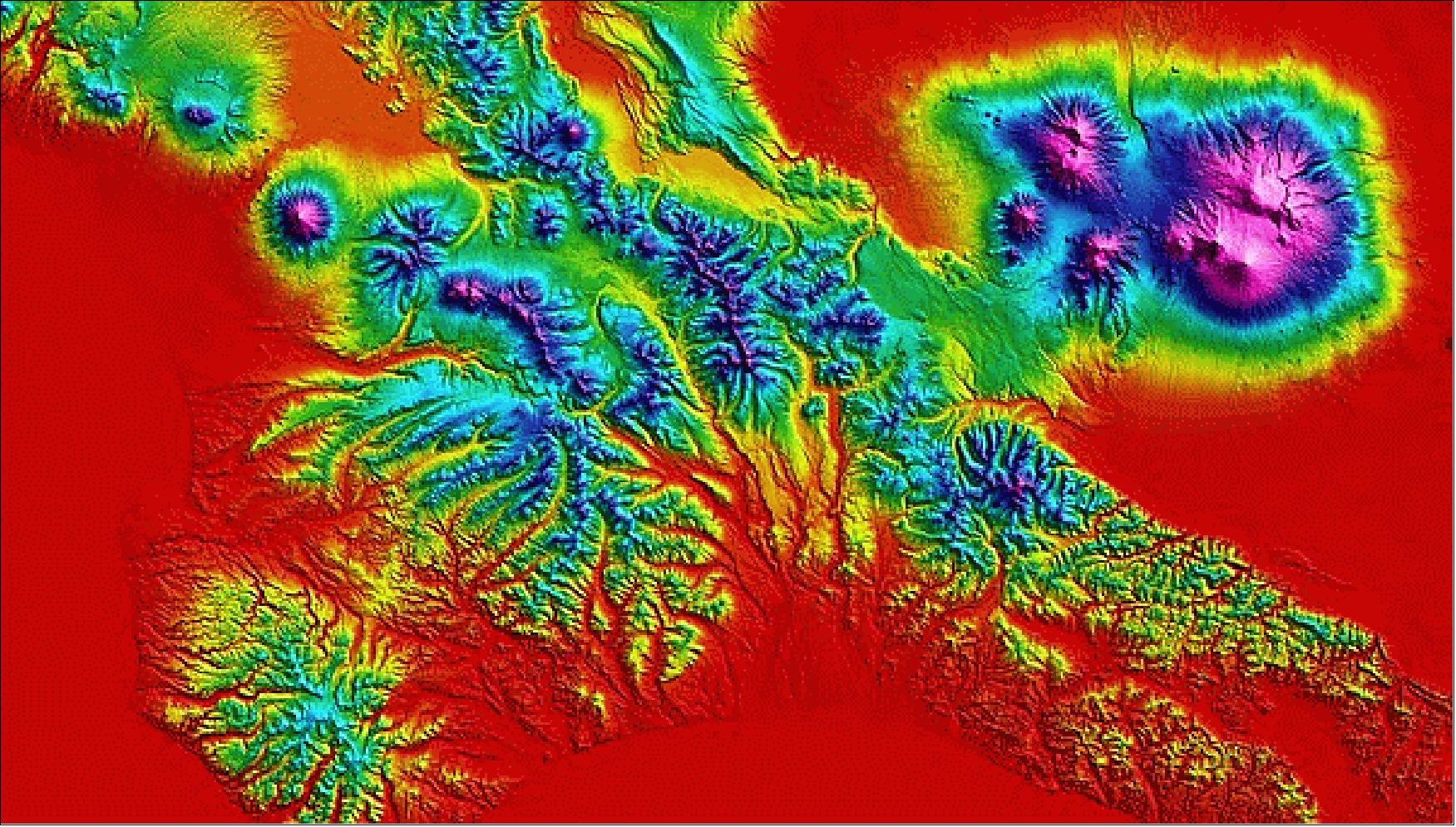 Figure 64: TanDEM-X elevation model of the Kamchatka Peninsula (image credit: DLR)