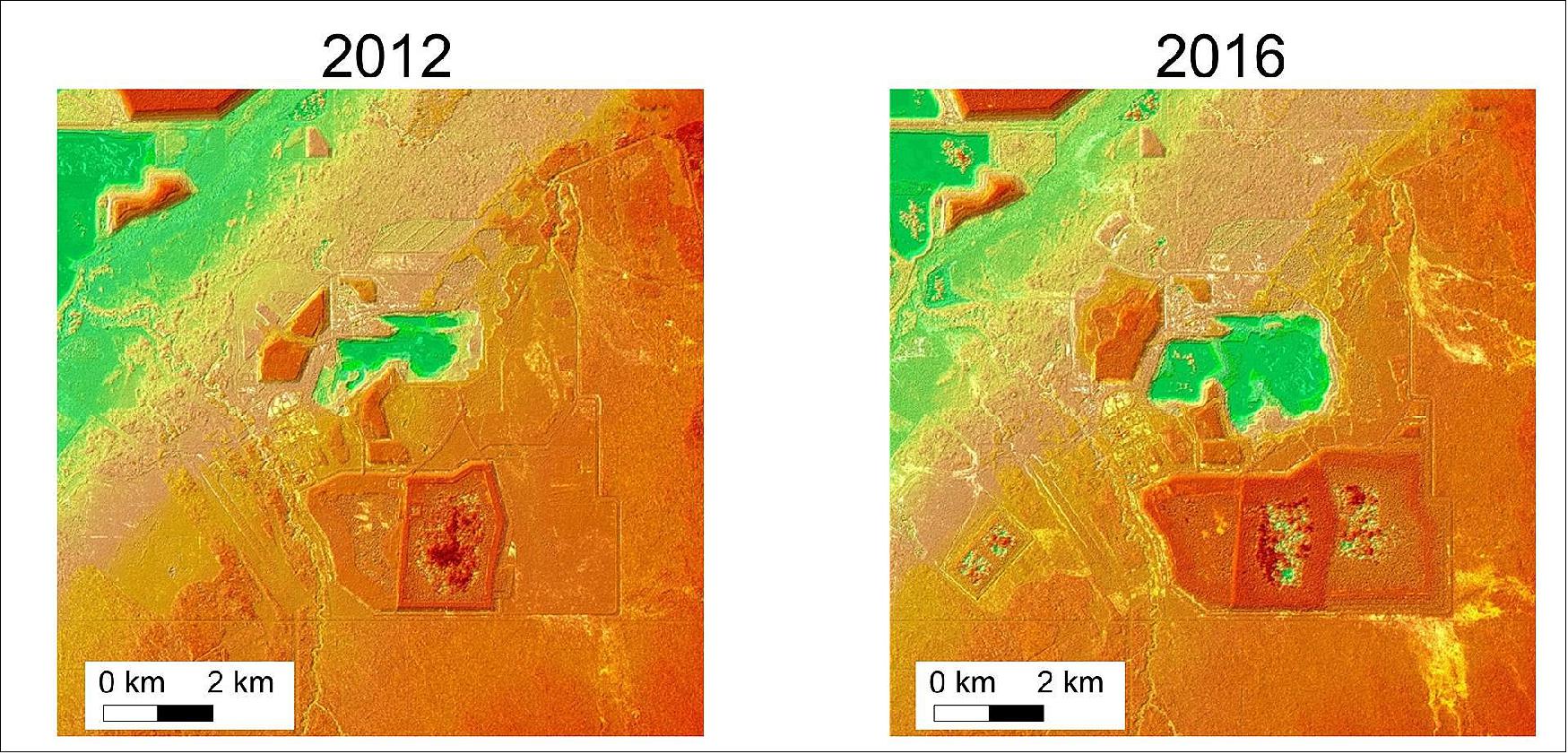 Figure 22: TanDEM-X images of the Aurora North mine in Canada (image credit: DLR)