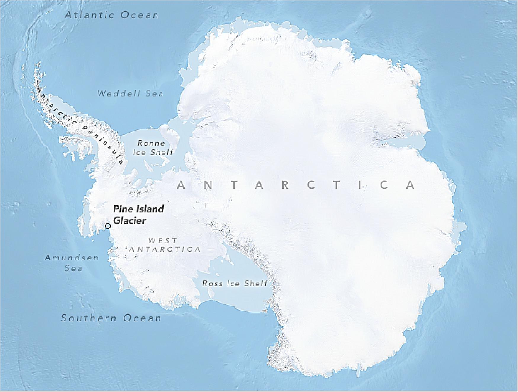 Figure 41: NASA Earth Observatory map by Lauren Dauphin, using Reference Elevation Model of Antarctica (REMA) data from the Polar Geospatial Center at the University of Minnesota.