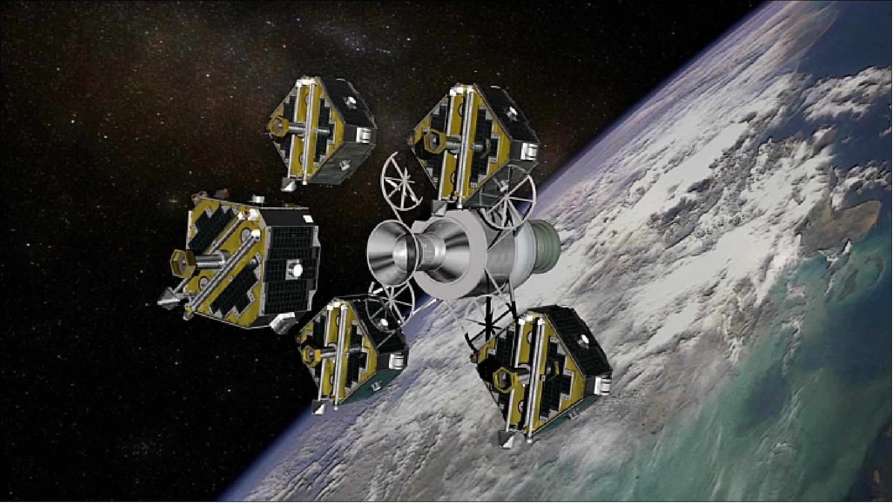 Figure 14: Artist's view of of the THEMIS Probes just after deployment (image credit: NASA)