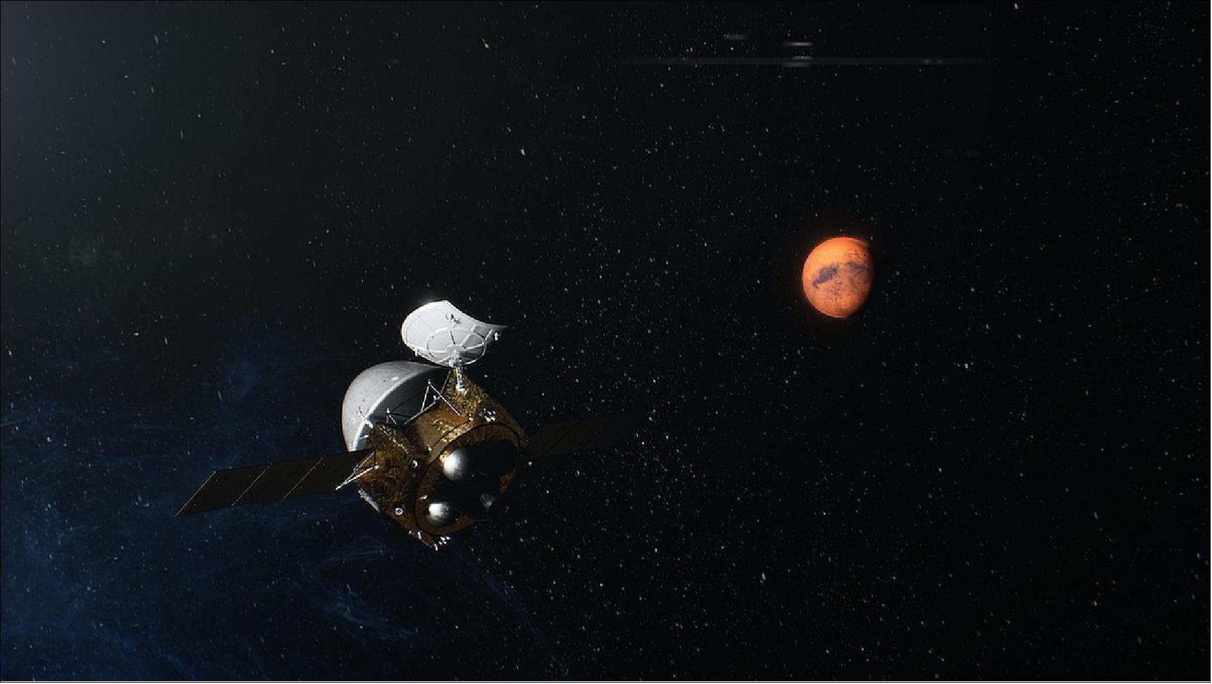 Figure 26: Illustration of Tianwen 1 probe entering Martian obit (photo provided to China Daily)