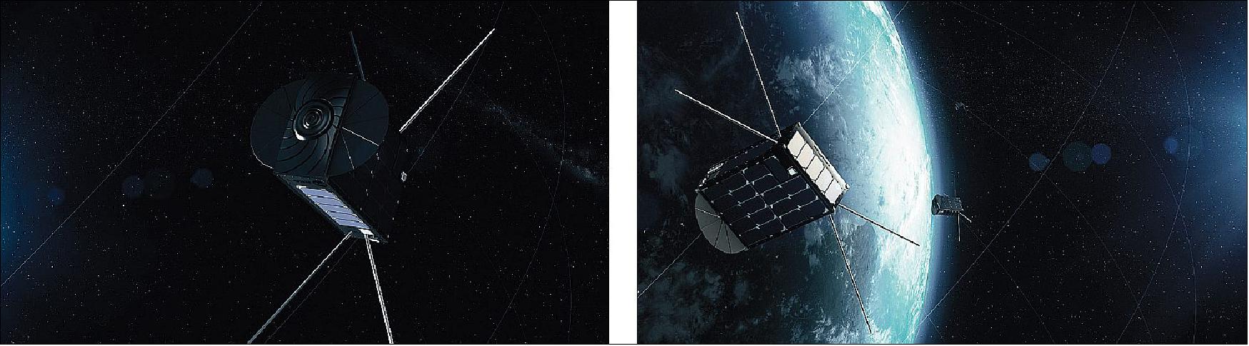 Figure 3: Artist's illustration of the deployed BRO satellites (image credit: Rocket Lab) 9)